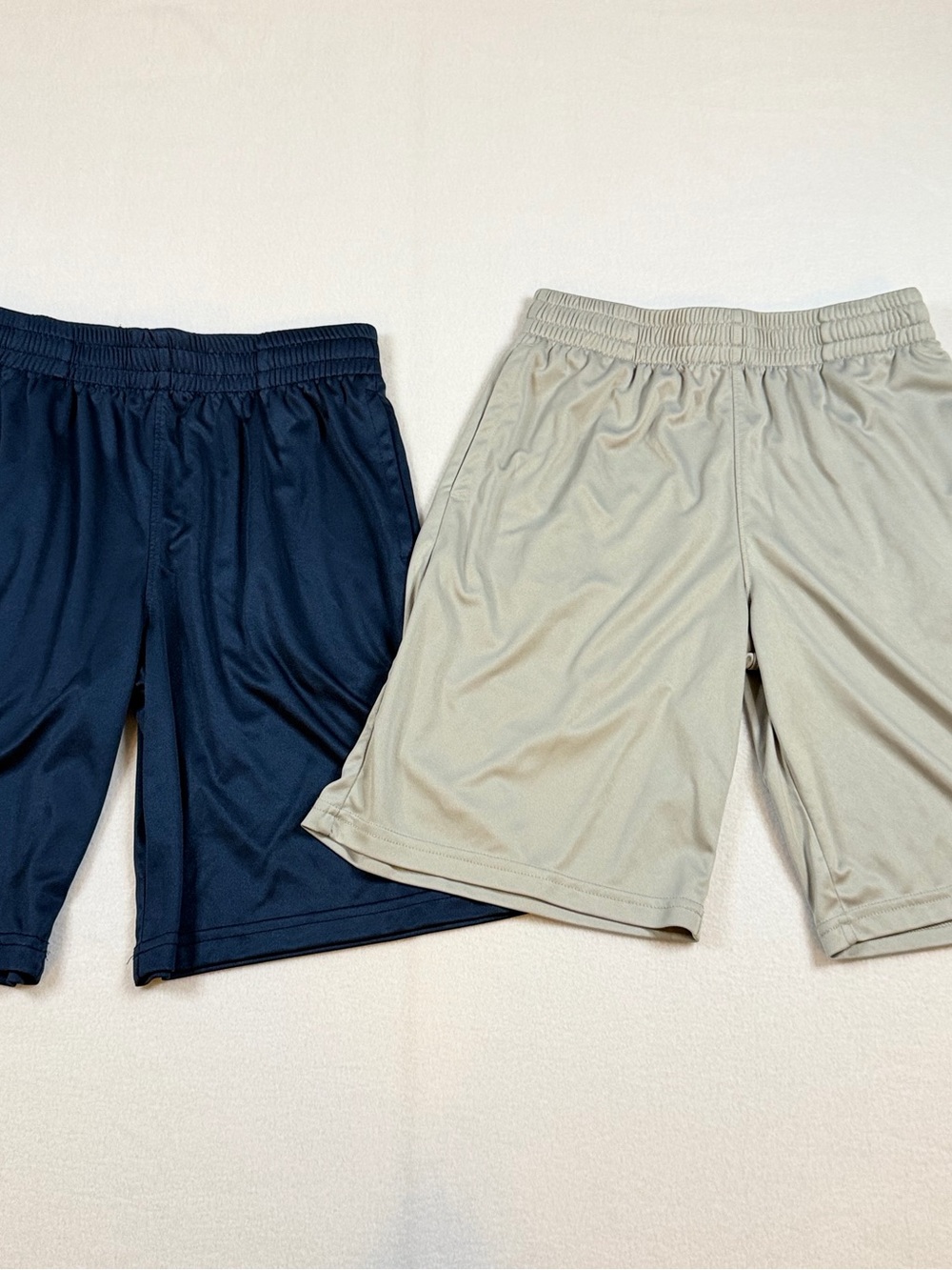 Kids Athletic Stretch Shorts - Navy & Light Gray